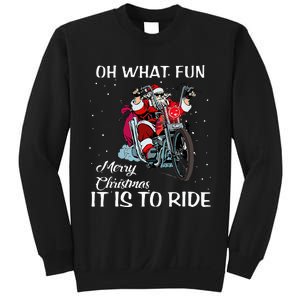 Biker Santa Motorcycle Fan Merry Christmas Holidays Sweatshirt