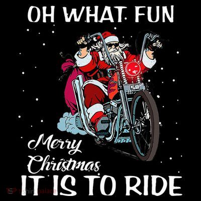 Biker Santa Motorcycle Fan Merry Christmas Holidays T-Shirt
