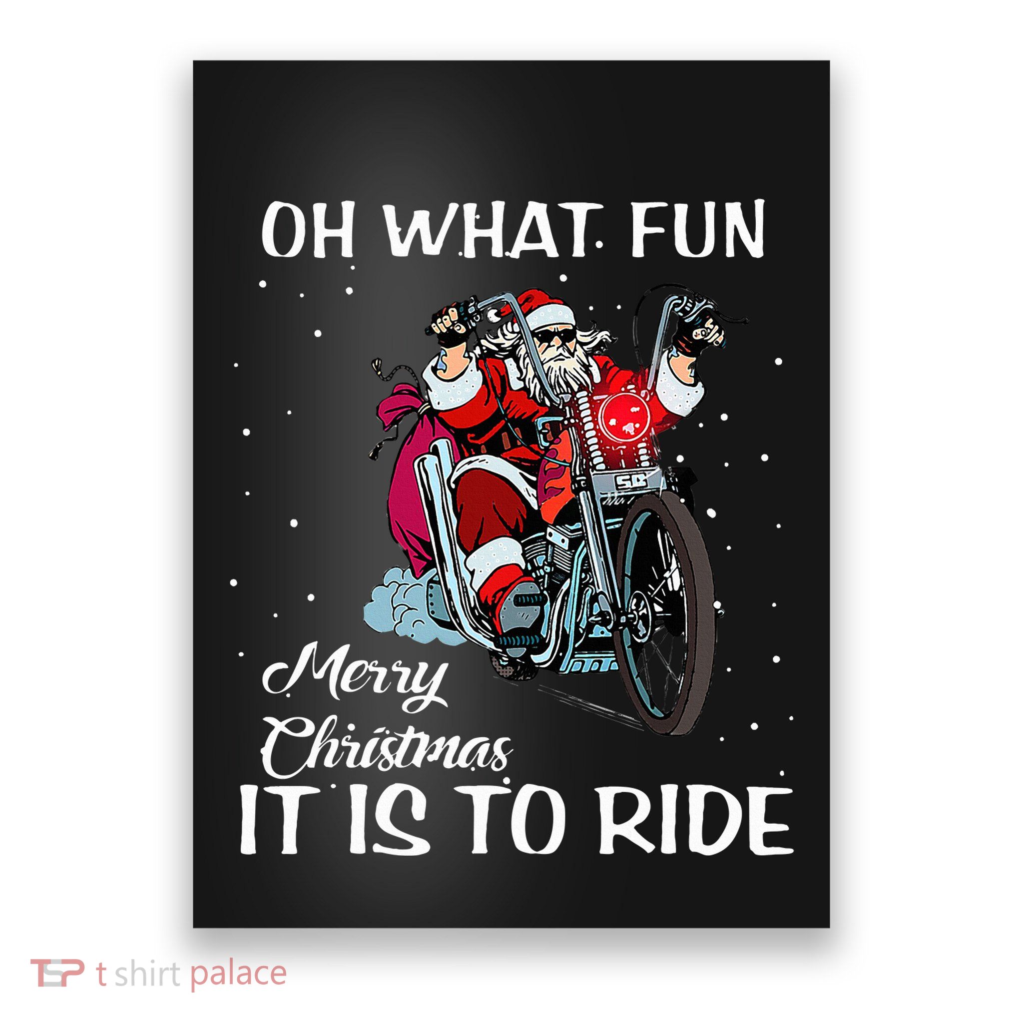 Biker Santa Motorcycle Fan Merry Christmas Holidays Poster