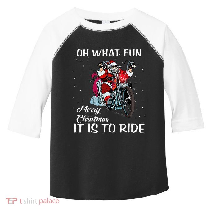 Biker Santa Motorcycle Fan Merry Christmas Holidays Toddler Fine Jersey T-Shirt