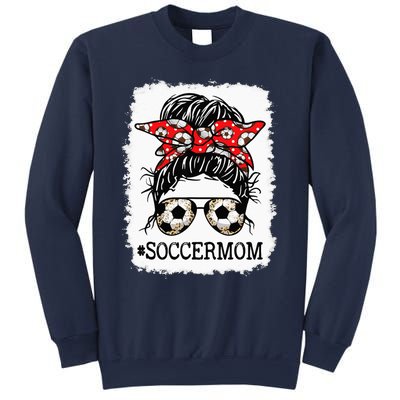 Bleached Soccer Mom Messy Bun player Mothers Day Sweatshirt