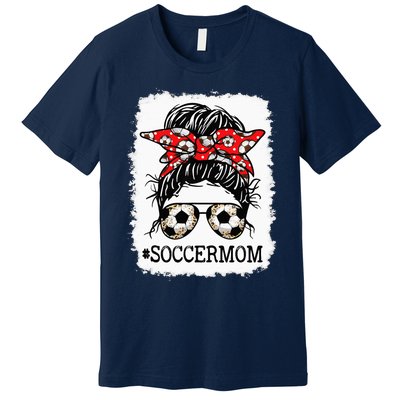 Bleached Soccer Mom Messy Bun player Mothers Day Premium T-Shirt