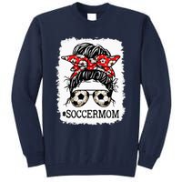 Bleached Soccer Mom Messy Bun player Mothers Day Tall Sweatshirt