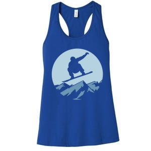 Board Snowboard Mountain Flying Board Snowboarder Fun Gift Women's Racerback Tank