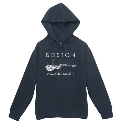 Boston Souvenir Massachusetts Skyline Music Guitar Urban Pullover Hoodie