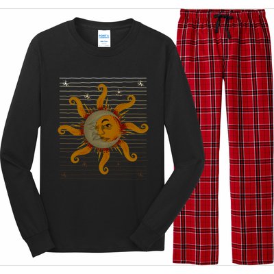 Boho Sun Moon Astronomy Universe Celestial Body Astrology Cute Gift Long Sleeve Pajama Set