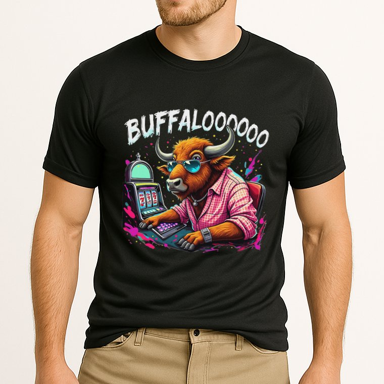 Buffalo Slot Machine Cooling Performance Crew T-Shirt