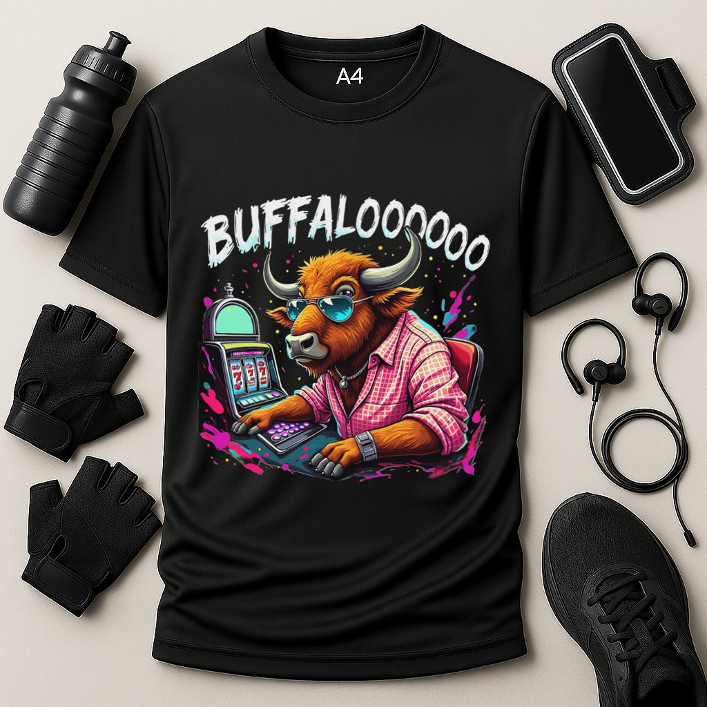 Buffalo Slot Machine Cooling Performance Crew T-Shirt