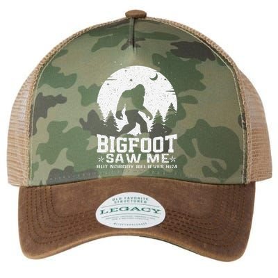 Bigfoot Saw Me But Nobody Believes Him Funny Sasquatch Yeti Gift Legacy Tie Dye Trucker Hat