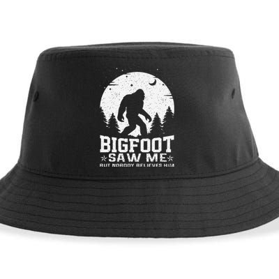 Bigfoot Saw Me But Nobody Believes Him Funny Sasquatch Yeti Gift Sustainable Bucket Hat