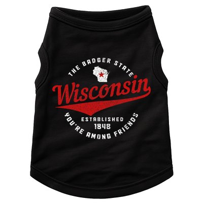 Badger State Map Pride Vintage Of Wisconsin Doggie Tank