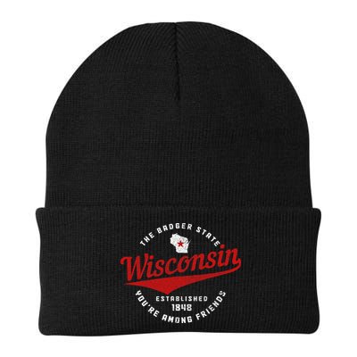 Badger State Map Pride Vintage Of Wisconsin Beanie