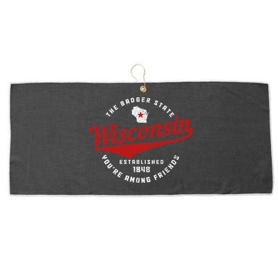 Badger State Map Pride Vintage Of Wisconsin Large Microfiber Waffle Golf Towel