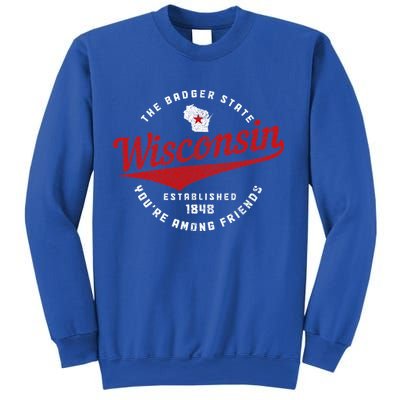 Badger State Map Pride Vintage Of Wisconsin Sweatshirt