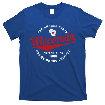 Badger State Map Pride Vintage Of Wisconsin T-Shirt