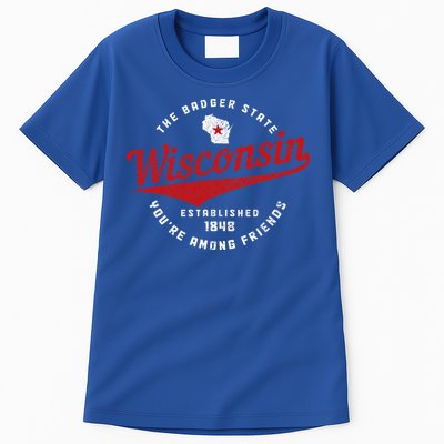 Badger State Map Pride Vintage Of Wisconsin Tall T-Shirt