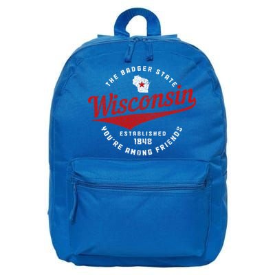 Badger State Map Pride Vintage Of Wisconsin 16 in Basic Backpack