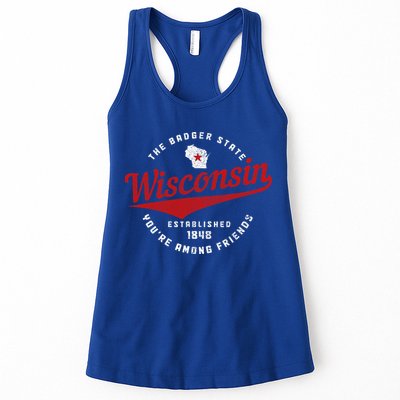 Badger State Map Pride Vintage Of Wisconsin Womens Tank Top
