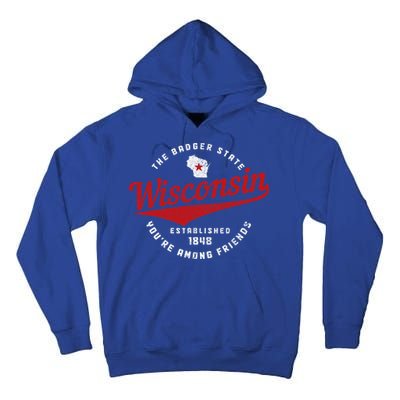 Badger State Map Pride Vintage Of Wisconsin Tall Hoodie