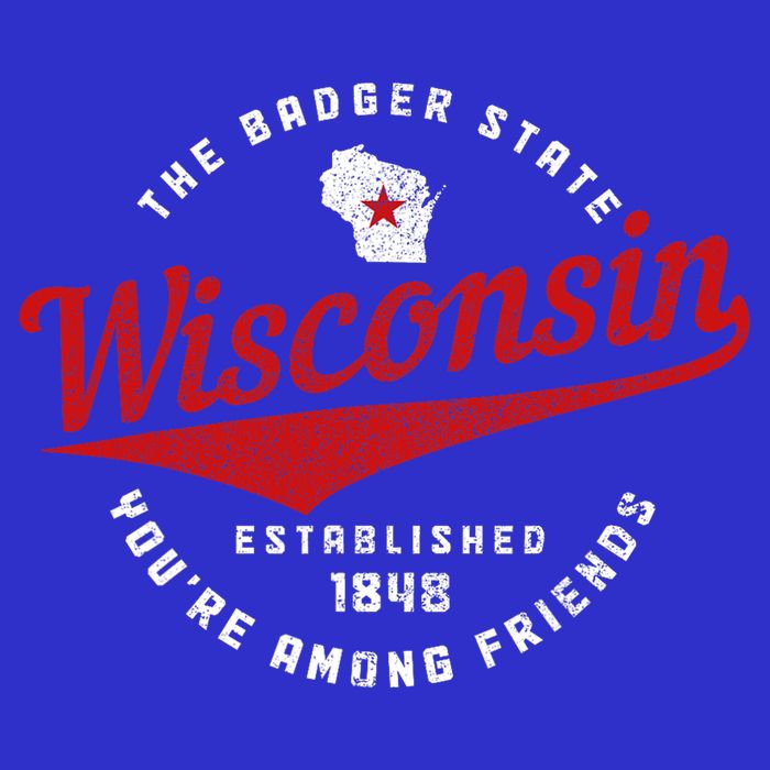 Badger State Map Pride Vintage Of Wisconsin Womens T-Shirt