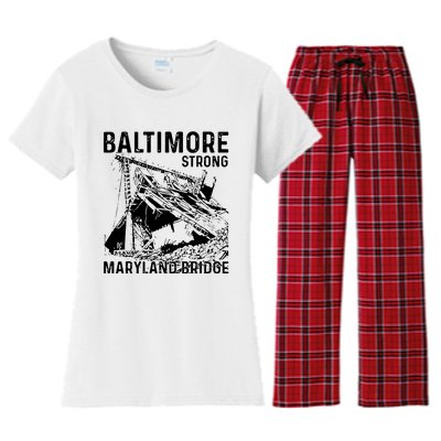 Baltimore Strong Maryland Bridge Vintage Women's Flannel Pajama Set