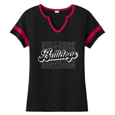 Bulldogs Sports Mascot For Bulldogs Football Baseball Ladies Halftime Notch Neck Tee