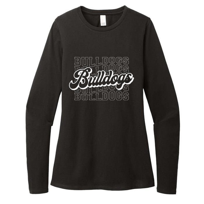 Bulldogs Sports Mascot For Bulldogs Football Baseball Womens CVC Long Sleeve Shirt