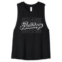 Bulldogs Sports Mascot For Bulldogs Football Baseball Women's Racerback Cropped Tank