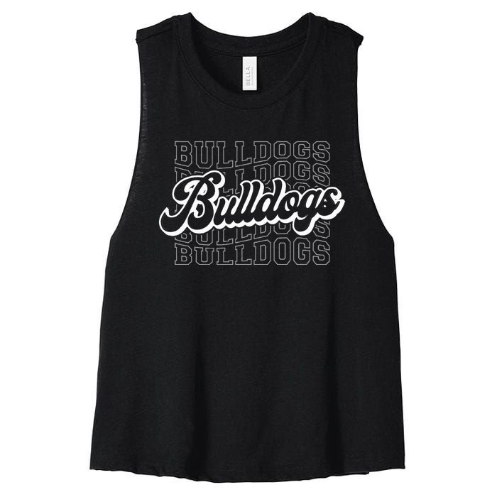 Bulldogs Sports Mascot For Bulldogs Football Baseball Women's Racerback Cropped Tank