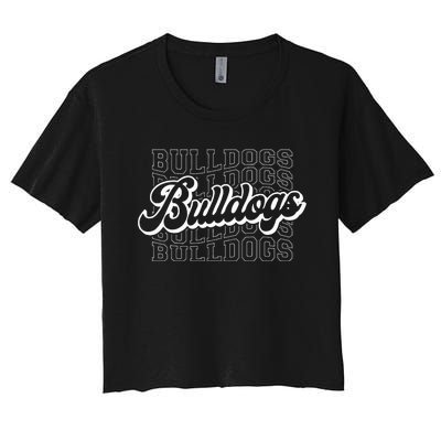 Bulldogs Sports Mascot For Bulldogs Football Baseball Women's Crop Top Tee