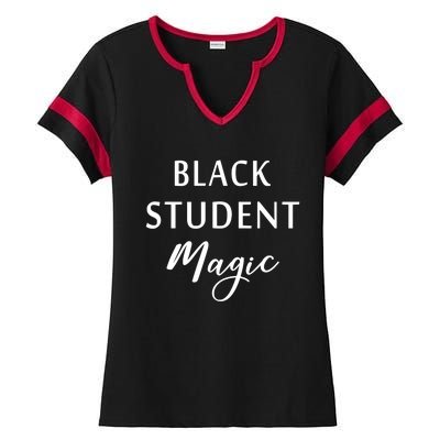 Black Student Magic Black History Month African American Ladies Halftime Notch Neck Tee