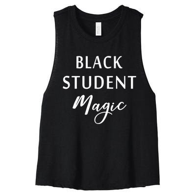 Black Student Magic Black History Month African American Women's Racerback Cropped Tank