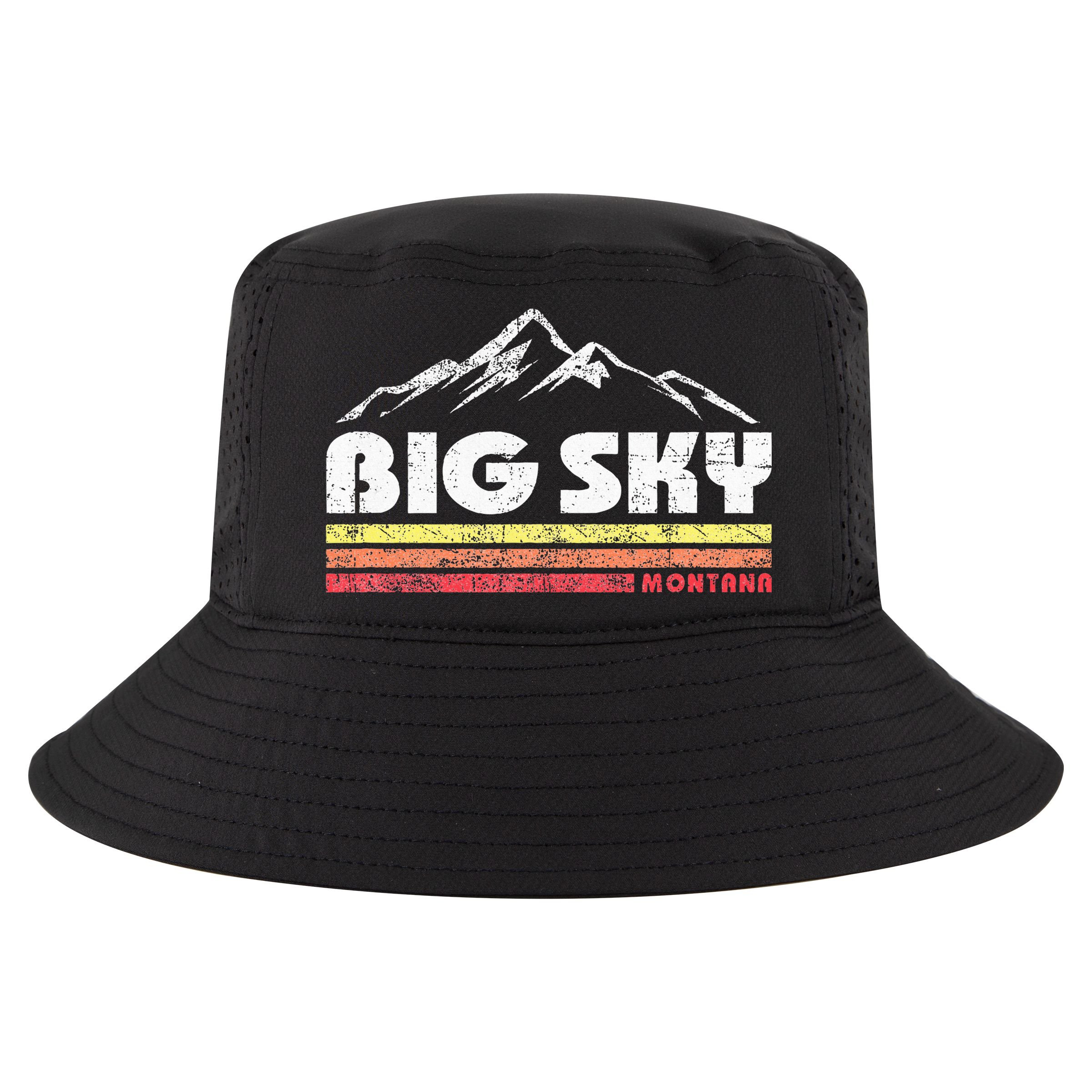 Big Sky Montana Mountain Sunset Cool Comfort Performance Bucket Hat