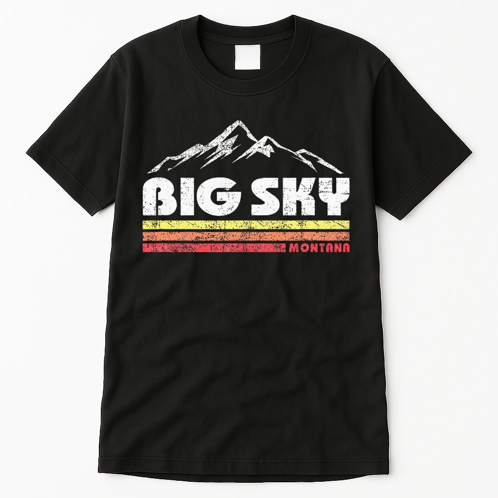Big Sky Montana Mountain Sunset Tall T-Shirt