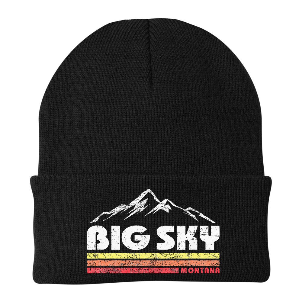 Big Sky Montana Mountain Sunset Beanie