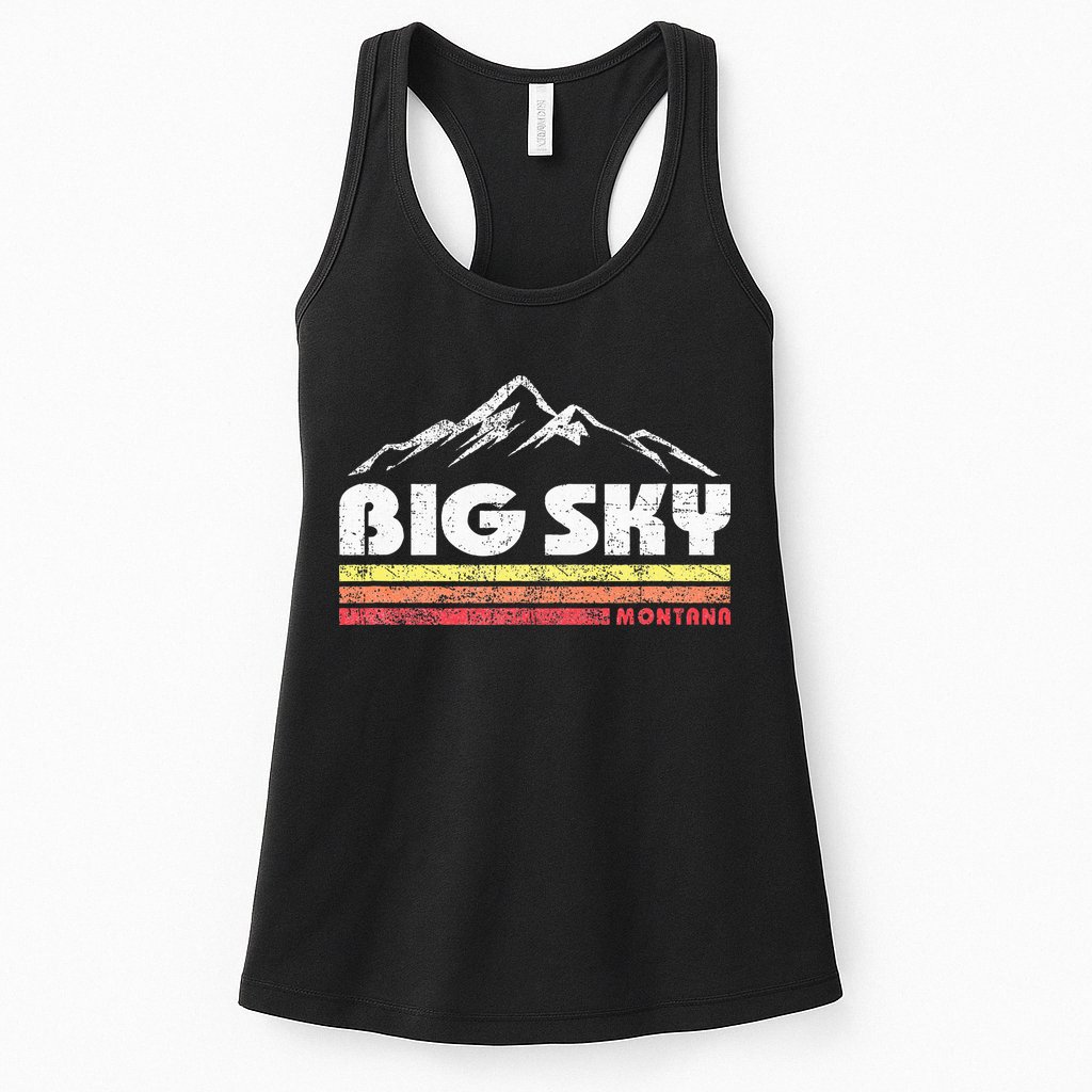Big Sky Montana Mountain Sunset Womens Tank Top