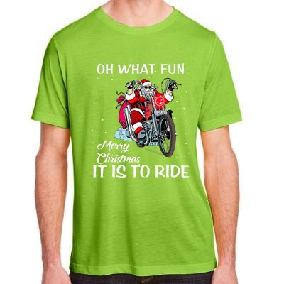 Biker Santa Motorcycle Fan Merry Christmas Xmas Holidays Adult ChromaSoft Performance T-Shirt