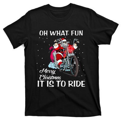 Biker Santa Motorcycle Fan Merry Christmas Xmas Holidays T-Shirt