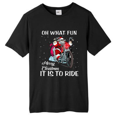 Biker Santa Motorcycle Fan Merry Christmas Xmas Holidays Tall Fusion ChromaSoft Performance T-Shirt