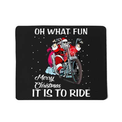 Biker Santa Motorcycle Fan Merry Christmas Xmas Holidays Mousepad