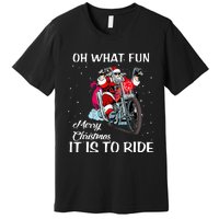 Biker Santa Motorcycle Fan Merry Christmas Xmas Holidays Premium T-Shirt