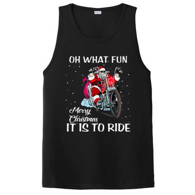 Biker Santa Motorcycle Fan Merry Christmas Xmas Holidays PosiCharge Competitor Tank