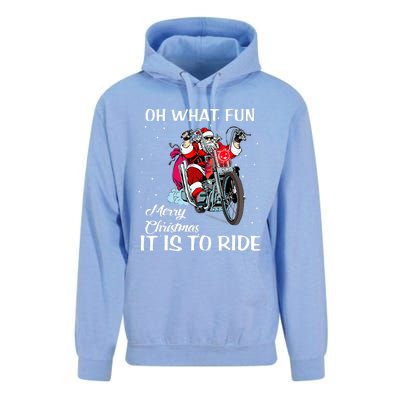 Biker Santa Motorcycle Fan Merry Christmas Xmas Holidays Unisex Surf Hoodie