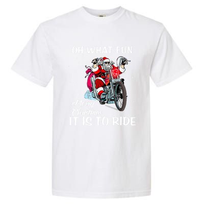 Biker Santa Motorcycle Fan Merry Christmas Xmas Holidays Garment-Dyed Heavyweight T-Shirt