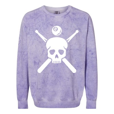 Billiards Skull Meaningful Gift Colorblast Crewneck Sweatshirt