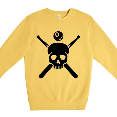 Billiards Skull Meaningful Gift Premium Crewneck Sweatshirt