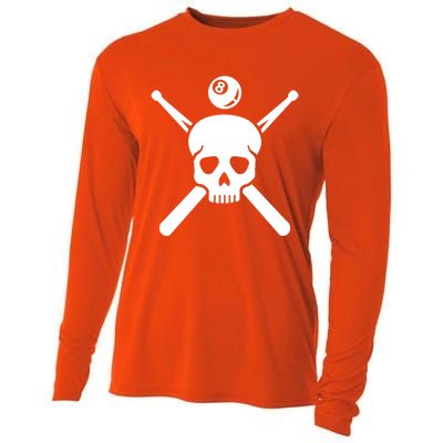 Billiards Skull Meaningful Gift Cooling Performance Long Sleeve Crew