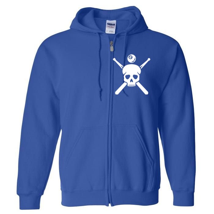 Billiards Skull Meaningful Gift Full Zip Hoodie