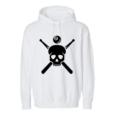 Billiards Skull Meaningful Gift Garment-Dyed Fleece Hoodie