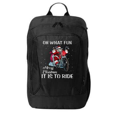 Biker Santa Motorcycle Fan Merry Christmas Xmas Holidays  City Backpack